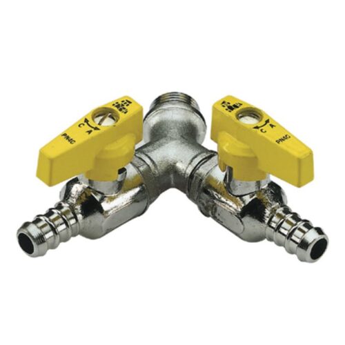 Dupli kuglasti ventil za plin 1/2″ M s nastavkom fi 8 (54042)